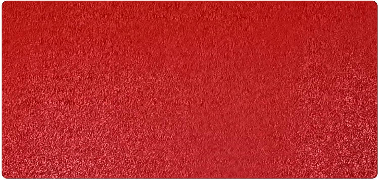 KINGFOM Desk Pad Office Desktop Protecter, PU Leather Desk Mat Blotters Organizer with Comfortable Writing Surface (47.2" x 23.6", Black+Red)
