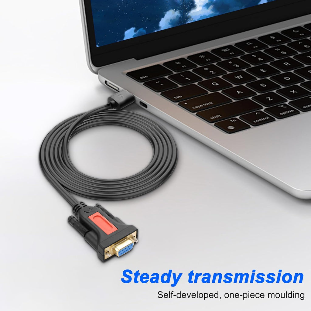 XMSJSIY USB to RS232 DB9 Serial Adapter Cable USB A Male to D-SUB 9-Pin Female Converter Cord with Gold Plated Support Winows11/10/8.1/8/7 Vista/XP and Mac OS -1.5M/4.29FT