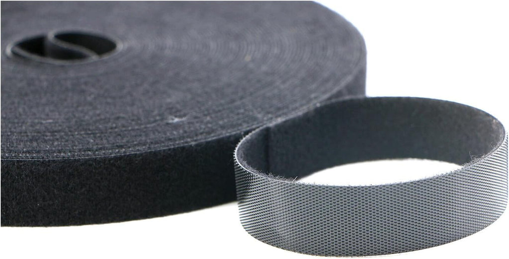 Reusable Fastening Tape Cable Ties 3/4 Inch Double Side Hook Roll (5 Yard, Black Upgraded Version)