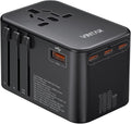 Universal Travel Adapter, VINTAR 100W GaN International Power Adapter with 3 USB C PD and 1 USB A QC, All in One Plug Adapter, Travel Adapter Worldwide for EU/UK/USA/AUS(Type C/G/A/I)