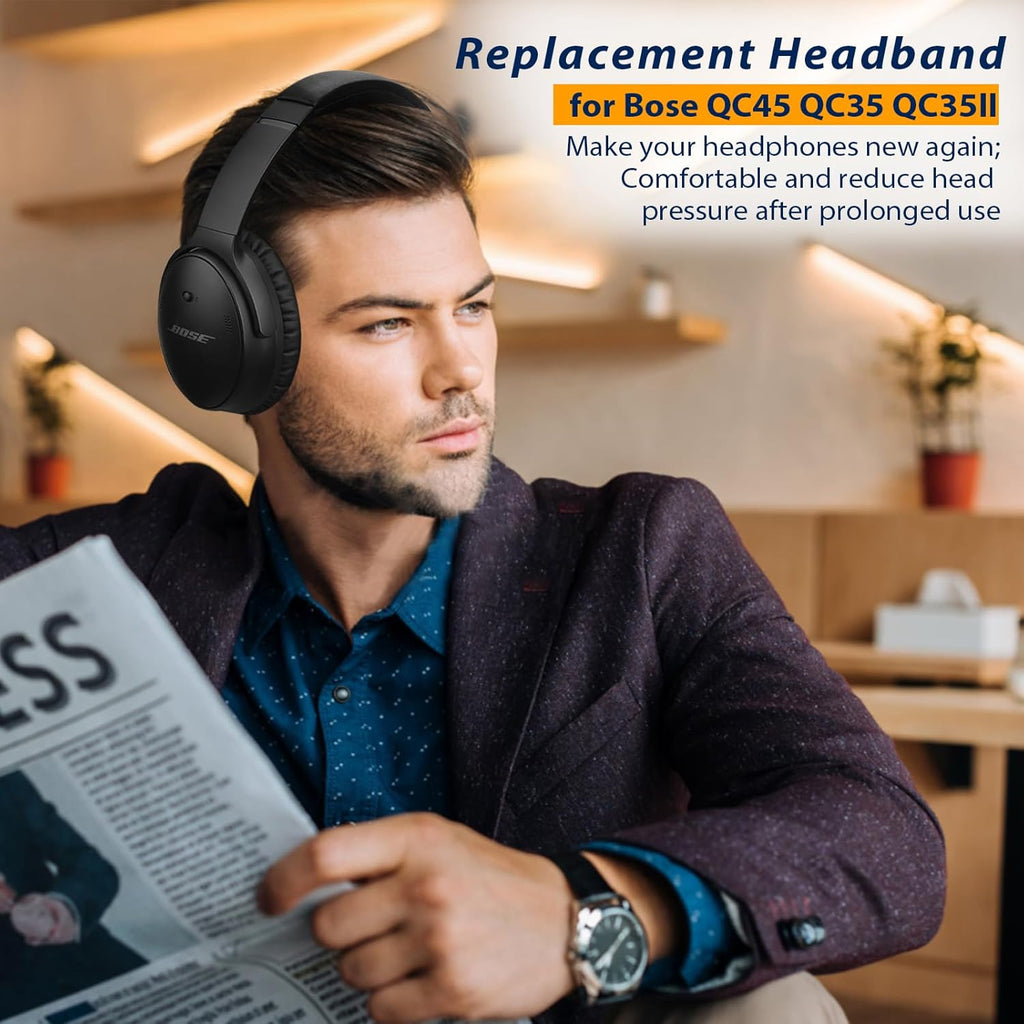 Replacement Headband Pad for Bose QuietComfort 45 (QC45) QC35 QC35 II Headphones (White)