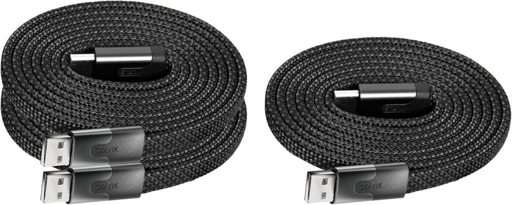 Statik MagStack USB to USB C Cable, Magnetic Anti Tangle Flat A to Type C Charger Fast Charging Cord, Magnetic Charging Cable, Compatible with iPhone 16 Pro Max, Galaxy S24 Ultra, 27W 6FT/2M, 3-Pack