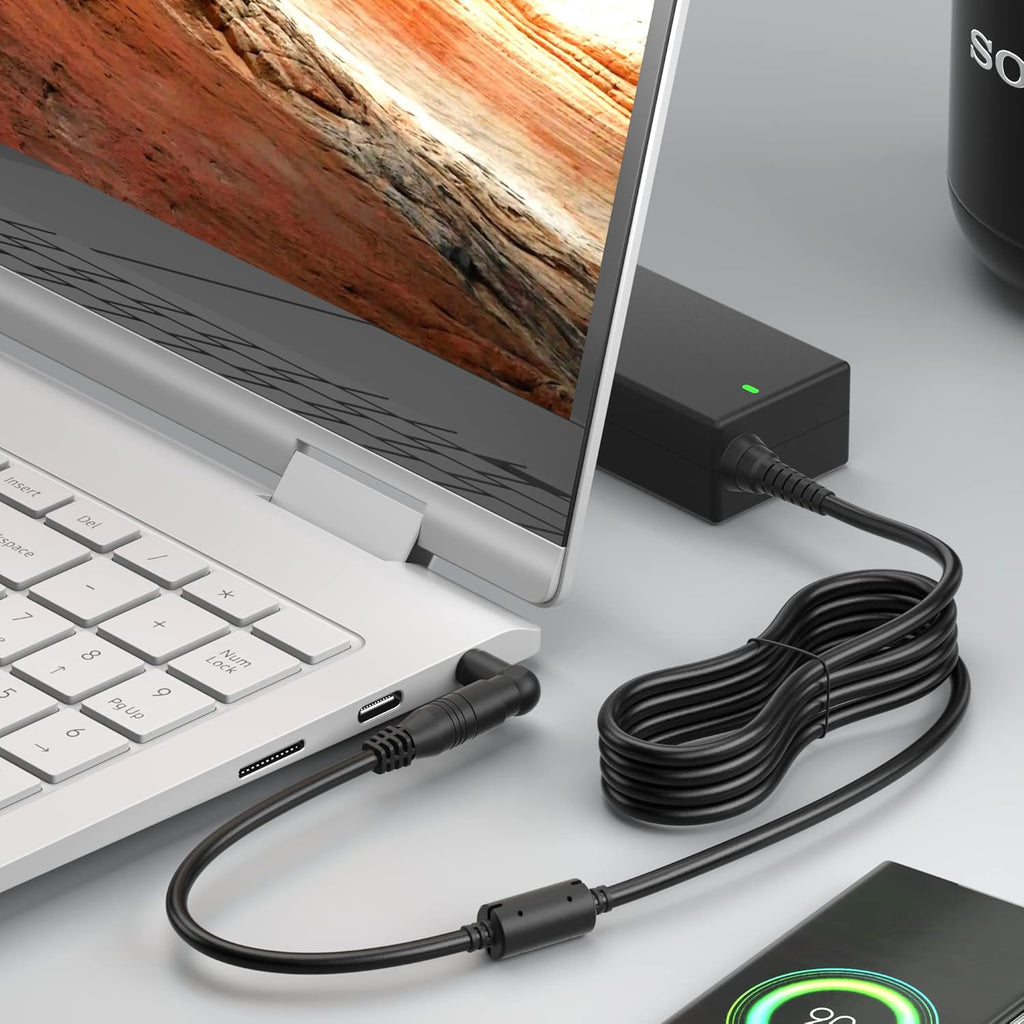 ZOZO Universal Laptop Charger 90W AC Adapter for HP Dell Gateway Toshiba Lenovo Acer ASUS Samsung Sony Ultrabook Chromebook DC Output 12V 15V 18.5V 19V 19.5V 20V Power Supply Cord with 19 Tips
