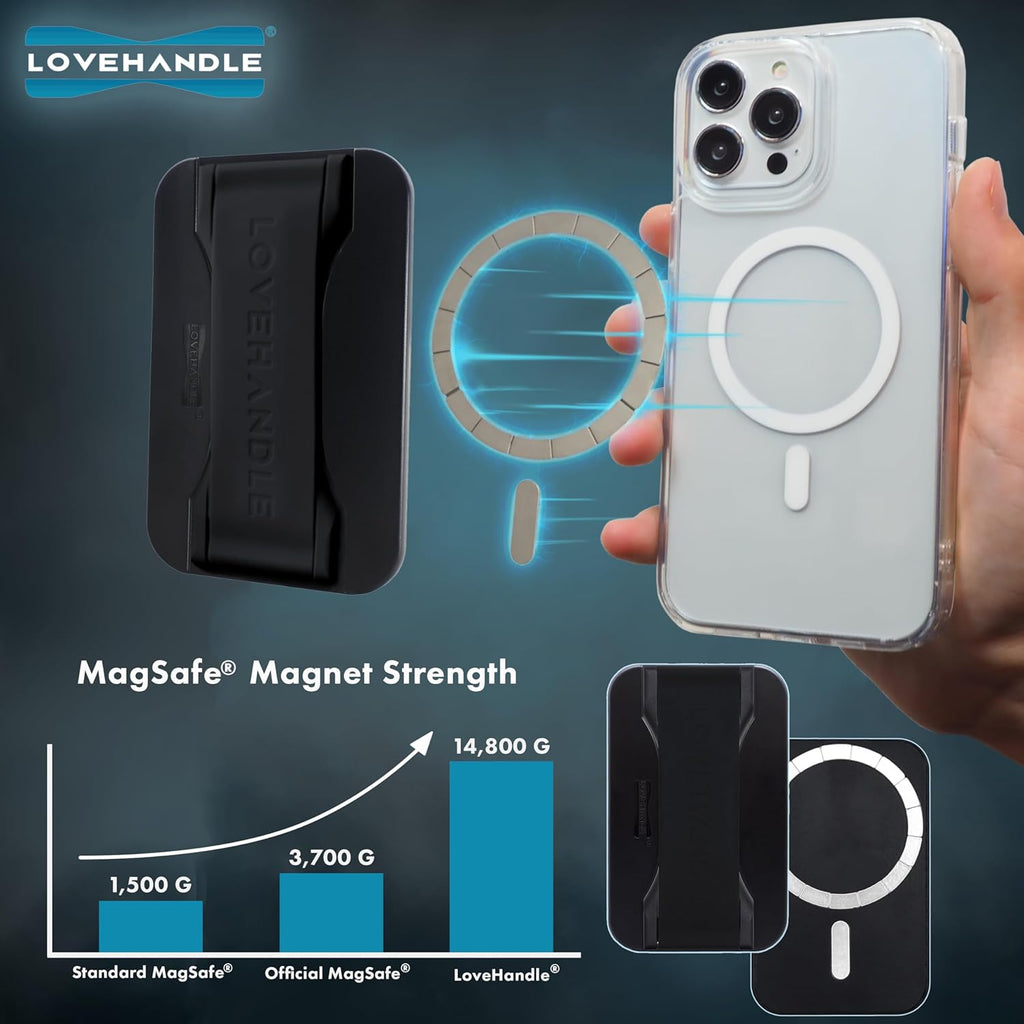 LoveHandle PRO MagSafe Compatible Magnetic Phone Grip w/Kickstand - Mount, Strap and Stand for Smartphone and Tablet - MagSafe Ring Included - Fits All Devices - Nurse Life