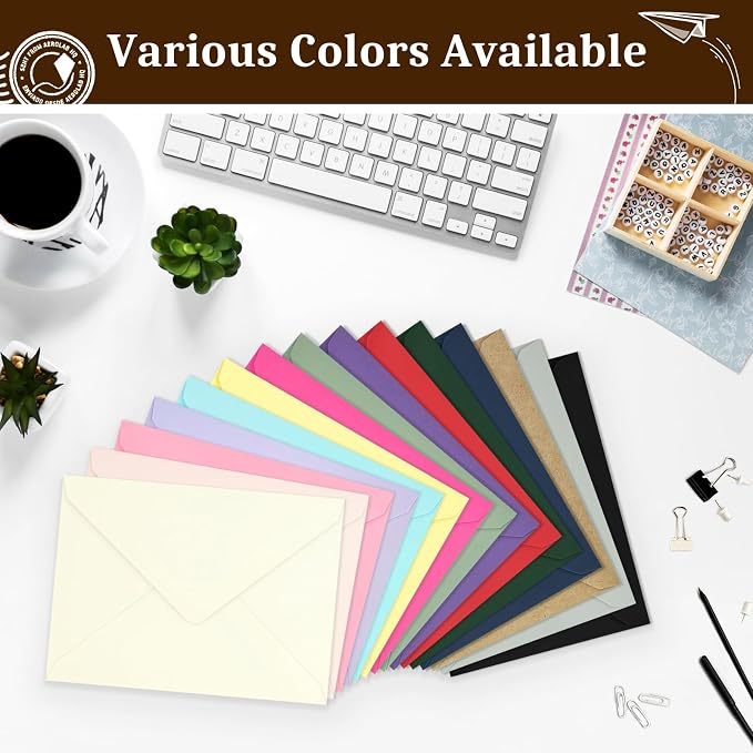 200 Pack A7 Envelopes, Light Yellow Greeting Card Envelopes Self Seal, 5.24 x - Image 7