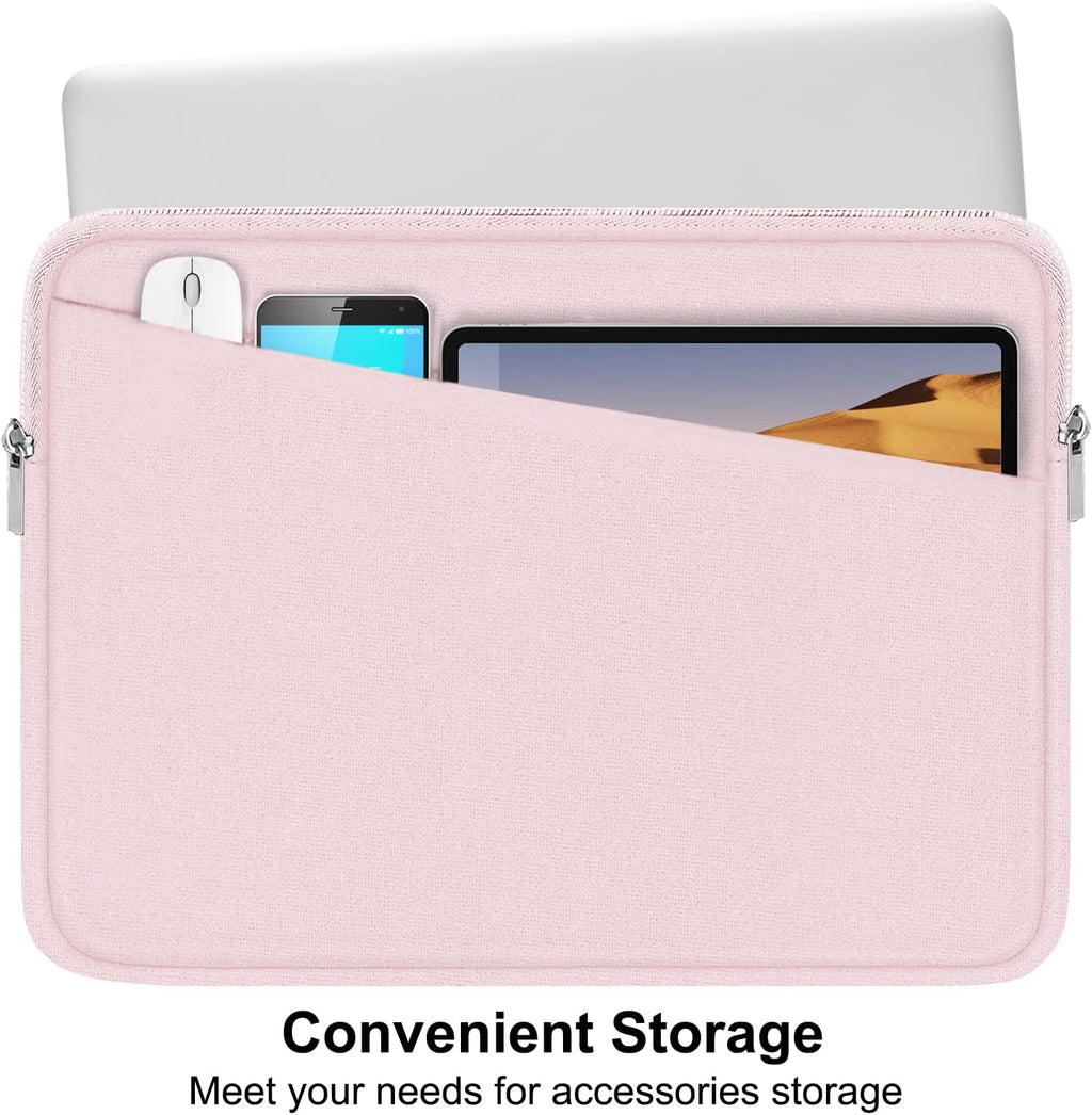 Laptop Sleeve, 15.6 inch Laptop Case, Durable Computer Carrying Bag Protective Case Briefcase Handbag with Front Pocket, Slim Laptop Case Cover for 15.6 Inch HP, Dell, Lenovo, Asus, Notebook, Pink