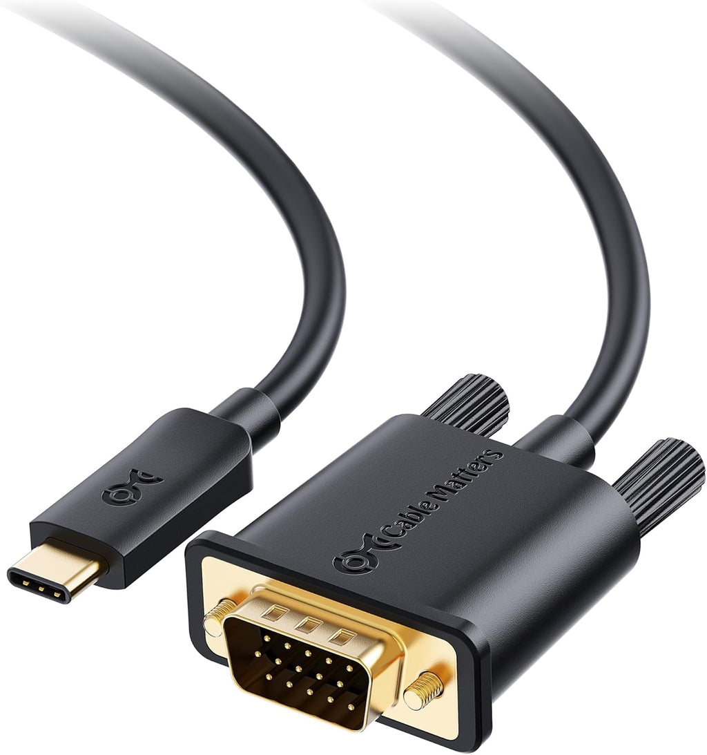 Cable Matters USB C to VGA Cable (USB-C to VGA Cable) 6 ft - Thunderbolt 4 / USB4 / Thunderbolt 3 Port Compatible with MacBook Pro, Dell XPS 13, 15, HP Spectre x360, Surface Pro, Yoga 910 and More