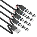 ZBF Magnetic Charging Cable 3A Fast Charging (4-Pack, 3.3/3.3/6.6/6.6 ft) 3 in 1 Magnetic Phone Charger, 480Mbps Data Transfer, USB A to Type C Charger Cable for USB-C/IproductMicro USB Device(Black)