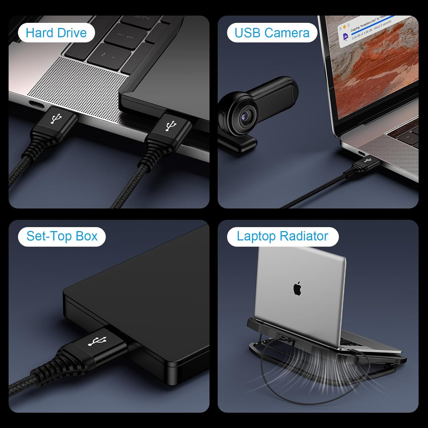 USB to USB Cable,10FT High Speed USB3.0 Cable Male to Male USBA to USBA Cord Double Sided Type A to A Data Transfer Cord for External Hard Driver,Laptop Cooler,DVD Player,TV,Monitor,Printer,Set Up Box