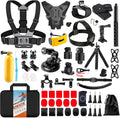 HONGDAK 70in1 Upgrade Action Camera Accessories Kit Compatible with GoPro Hero 13 12 11 10 9 8 7 6 5 4 3 3+ Max 11 mini Insta360 X5 X4 X3 X2 GO3 DJI Osmo Action 4 3 AKASO Sony Sports DV