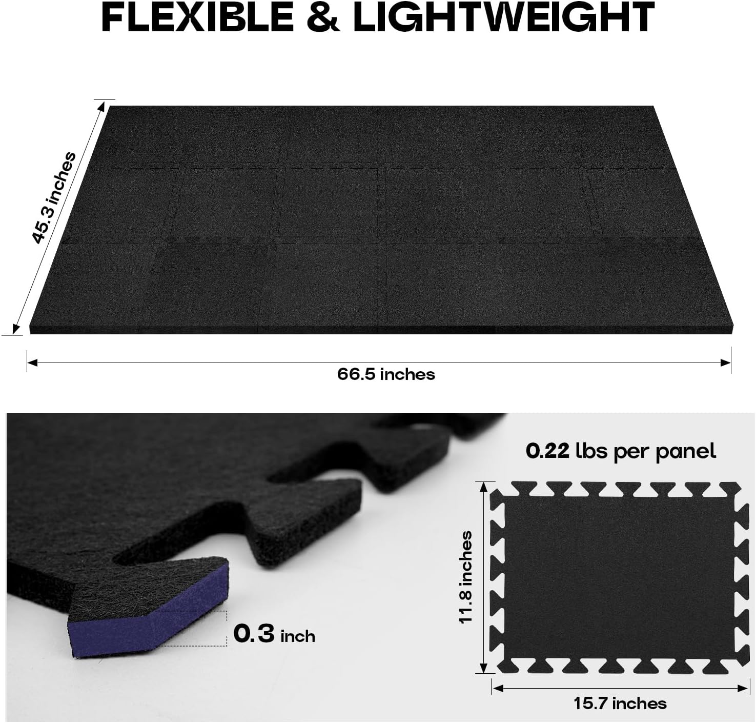 Starfavor Sound Absorbing Interlocking Floor Mats Pads 18 Pcs, 15.7" x 11.8" Anti-Vibration Sound Proof Puzzle Felt Padding - Protect Hardwood Floor
