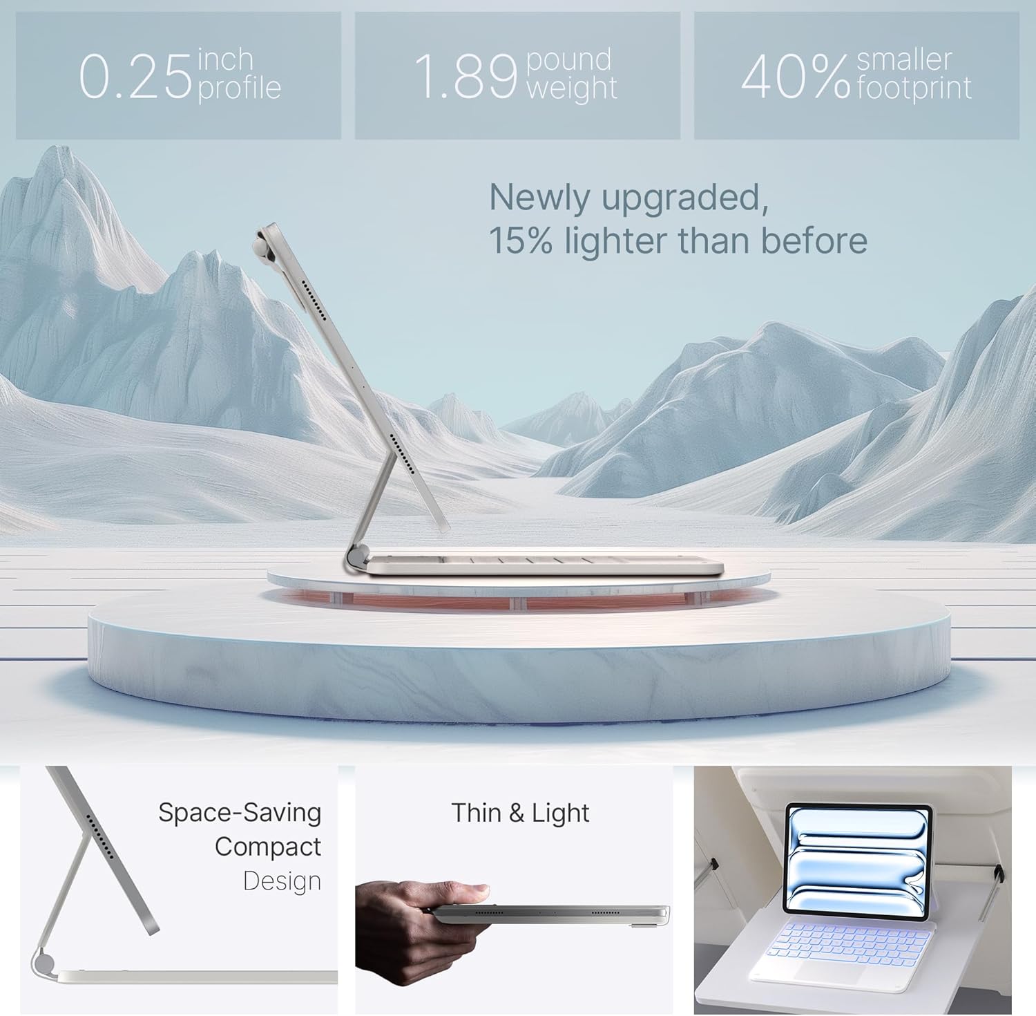 typecase Keyboard Case for iPad Pro 13-inch (M4) 2024,Magic Keyboard with 11 Colors Backlight for iPad Pro 13,Keyboard Case with Pencil Holder,Multi-Touch Trackpad, Easy-Set Magnetic Stand,(White)