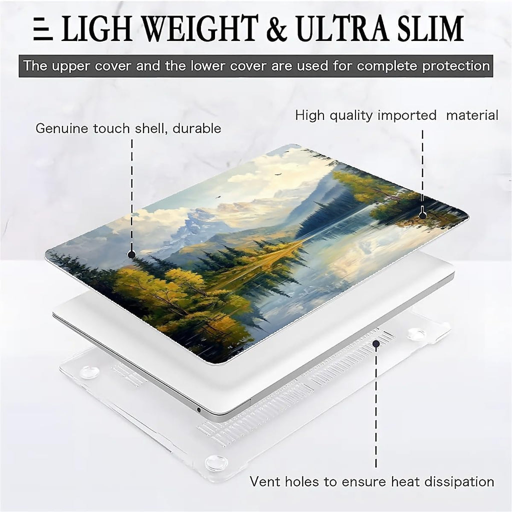 Compatible with MacBook Air 13.3 13.6 Inch Case 2022 2021 2020 2019 Plastic Hard Shell Case Cover,13.3 Air (A1932/A2179/A2337), Mountains and Trees