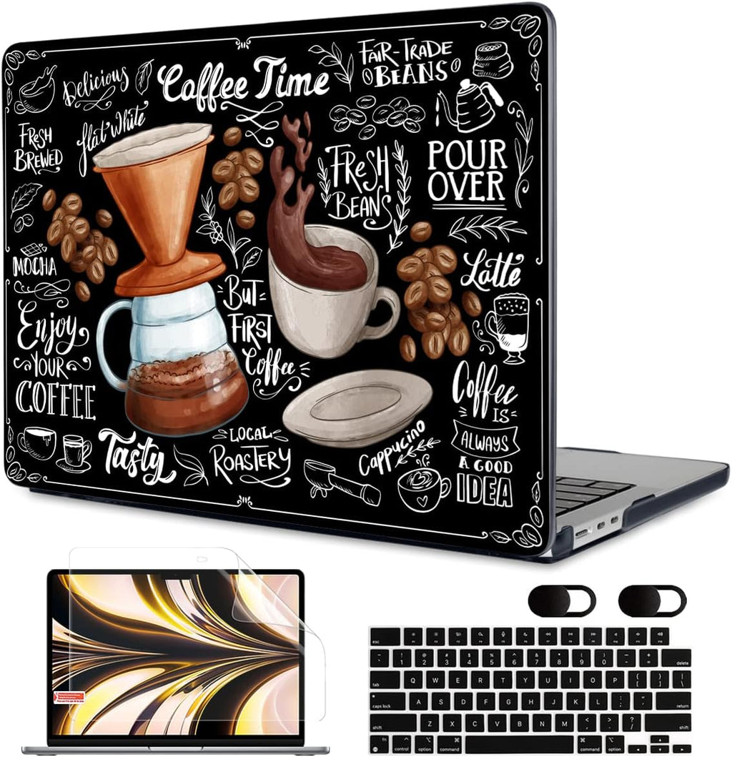 MEEgoodo Case for M4/M3/M2 MacBook Air 13.6 inch Case 2025 2024 2022, Fit Model A3240/A3113/A2681, Laptop Hard Shell with Keyboard Cover Compatible with MacBook Air 13 inch, Coffee