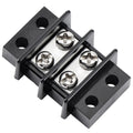 GLOSO Terminal Blocks Double Row Stainless 11 mm Pitch TBC, Marine Grade, 12-22 AWG Cu, 25A/300V - 1 Pack, 2 Poles