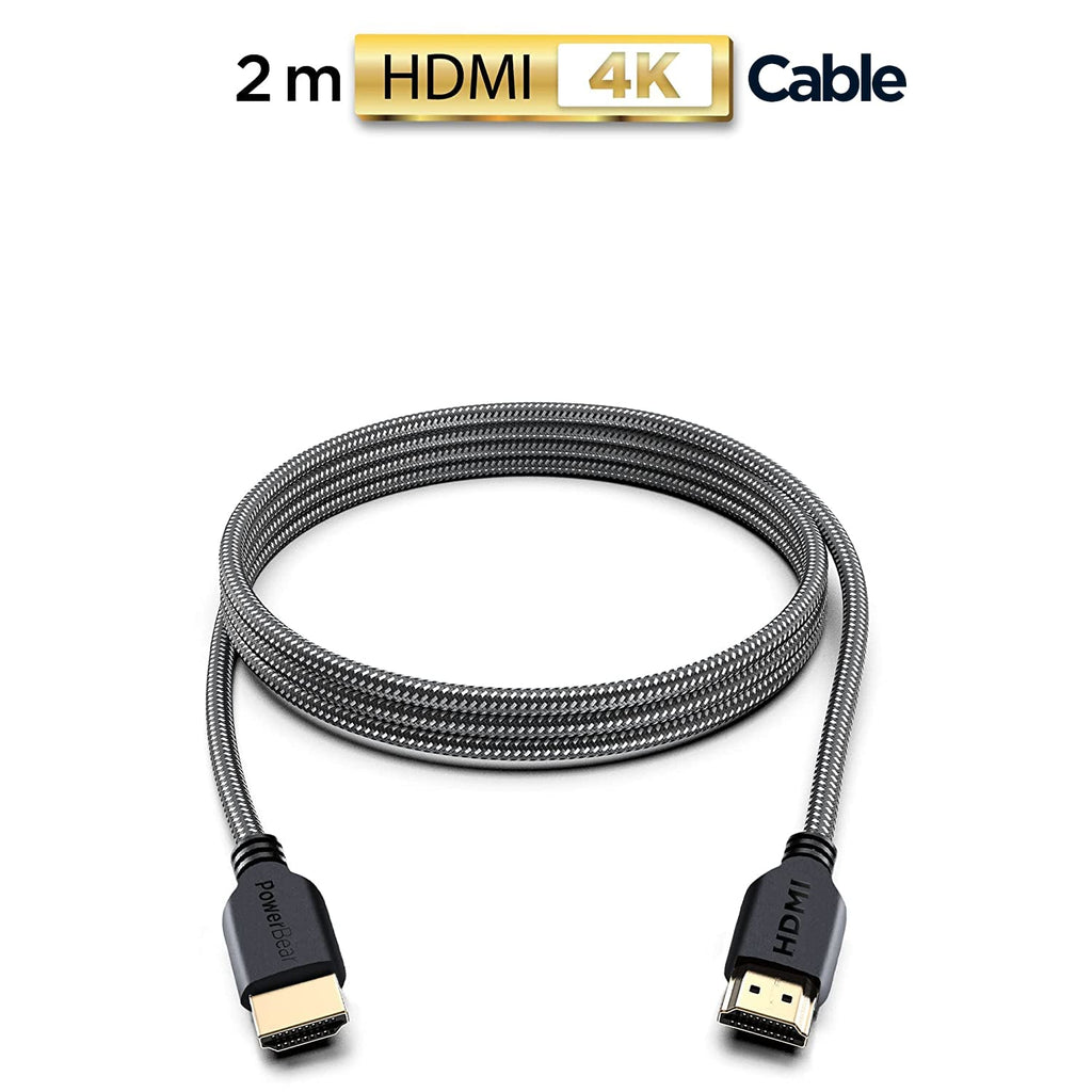PowerBear 4K HDMI Cable 6 ft [2 Pack] High Speed, Braided Nylon & Gold Connectors, 4K @ 60Hz, Ultra HD, 2K, 1080P, ARC & CL3 Rated | for Laptop, Monitor, PS5, PS4, Xbox One, Fire TV, Apple TV & More…