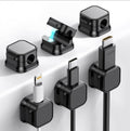 Generic 6 Pack Magnetic Cord Holder, Adhesive Wire Organizer, Under Desk Cable Clip Management, Cord Keeper Organizer for Office Home Desk Wall Nightstand (Black)