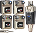 Xvive U45R4 Wireless in Ear Monitor System 5.8ghz IEM System 1 Transmitter and 4 Bodypack Receiver for Studio, Band Rehearsal, Live Performance, Channel Scan Mode