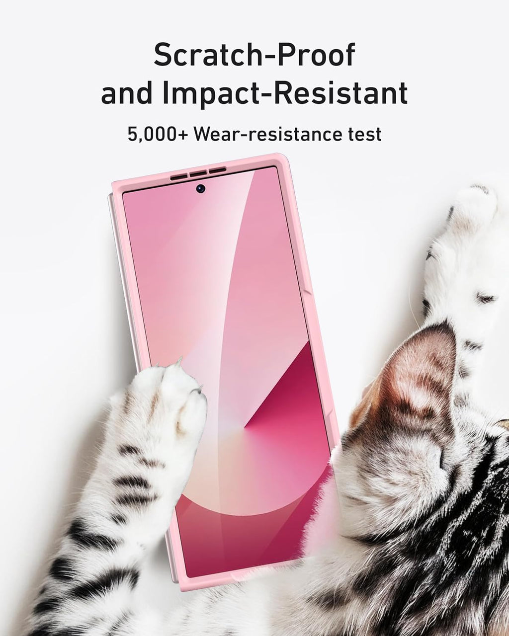 Miimall for Samsung Galaxy Z Fold 6 Case with S Pen Holder Slot [Military Grade Drop][Built-in Privacy Screen & Invisible Kickstand] Slim Thin Protective Phone Case for Galaxy Z Fold 6 5G Cover Pink