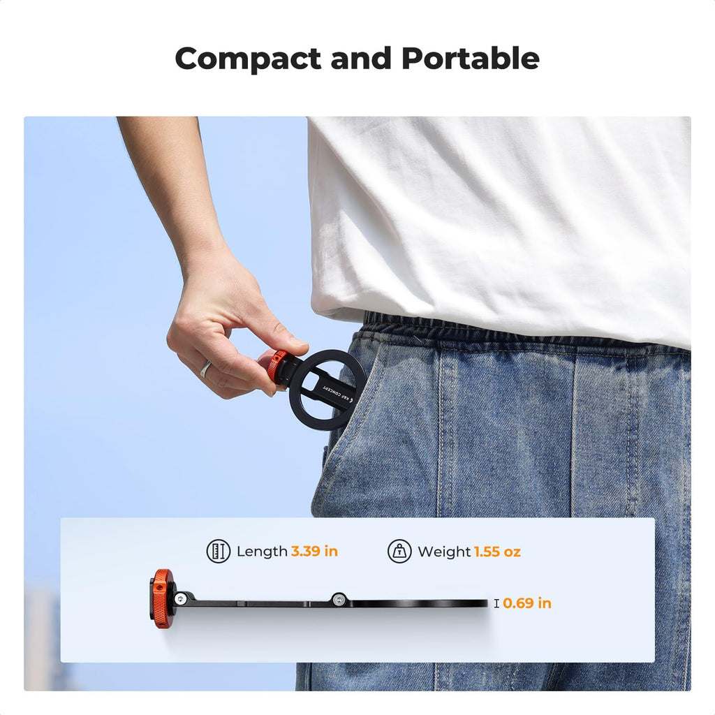 K&F CONCEPT Magnetic Metal Phone Mount with Cold Shoe Mount, Adjustable Rotatable Phone Holder Adapter Compatible with iPhone 17/16/15/14/13 Serie, Camera Monitoring, Tripods, Stabilizers