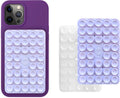 Silicone Double-Sided Suction Phone Grip Detachable Mount - Car Dashboard/Shower Phone Holder, Hands-Free For Selfies & Videos, ASMR- iphone & Android Compatible (Large, Lavender+Transparent)