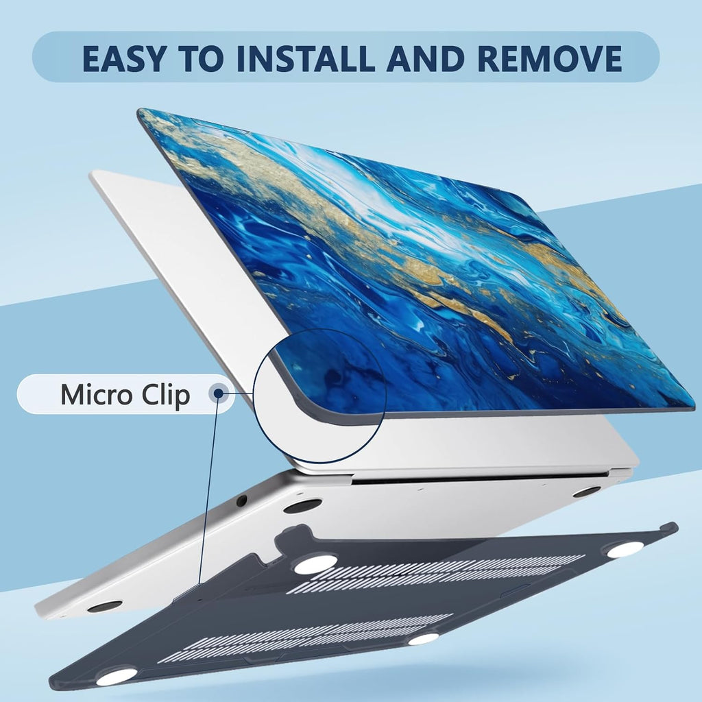 Compatible with MacBook Air 13.6 inch Case, M4 A3240/M3 A3113/M2 A2681 (Released 2025 to 2022), Hard Shell, Keyboard Cover, Screen Protector, Webcam Cover & Type-C Adapter, Oceans
