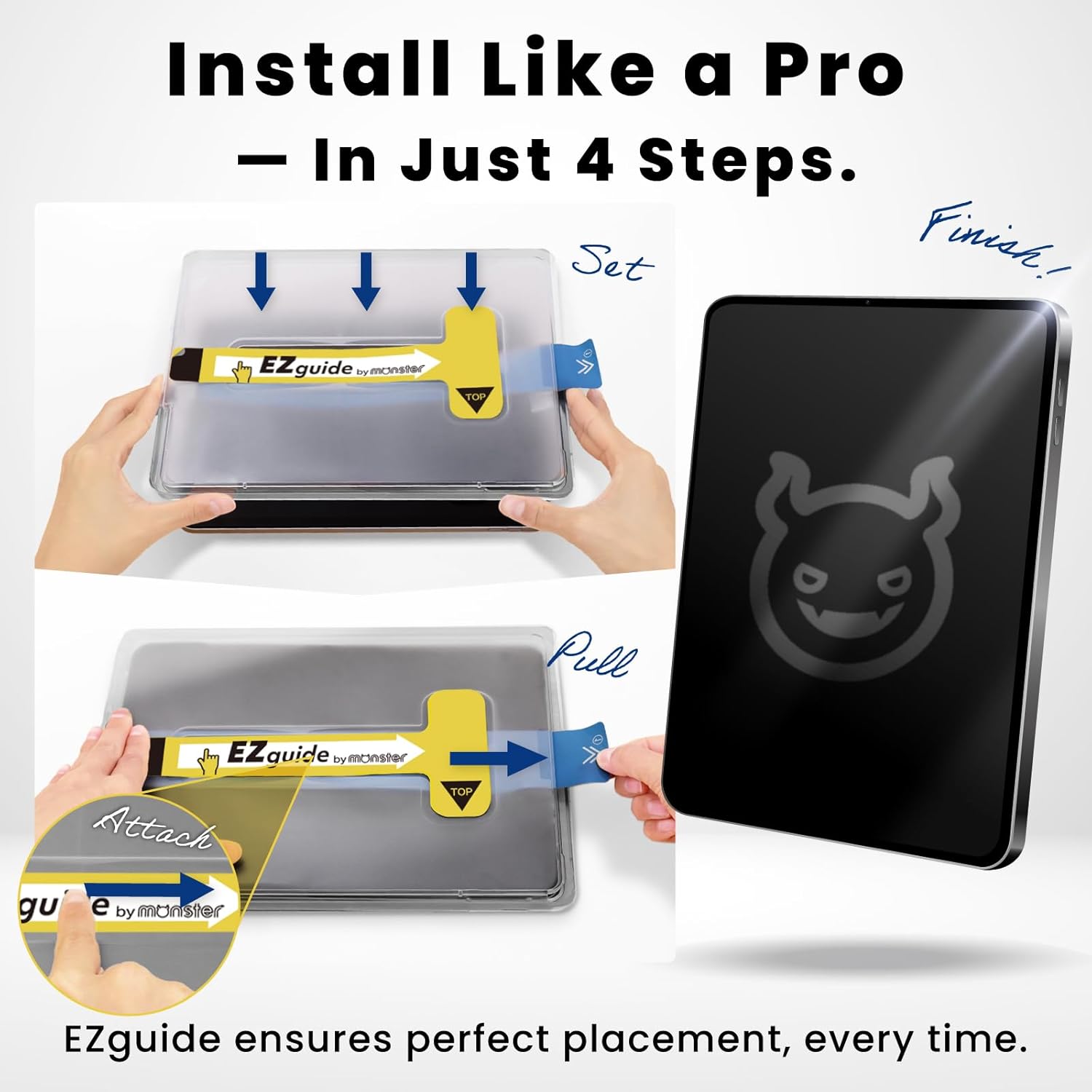 BELLEMOND Tempered Glass Screen Protector for Galaxy Tab S10+ / S9+ / S8+ / S7+ / S9 FE+ / S7 FE (12.4”) | Ultra Clear | EZ Guide Kit for Flawless Install | 10H | 1 Pack | Designed in Japan