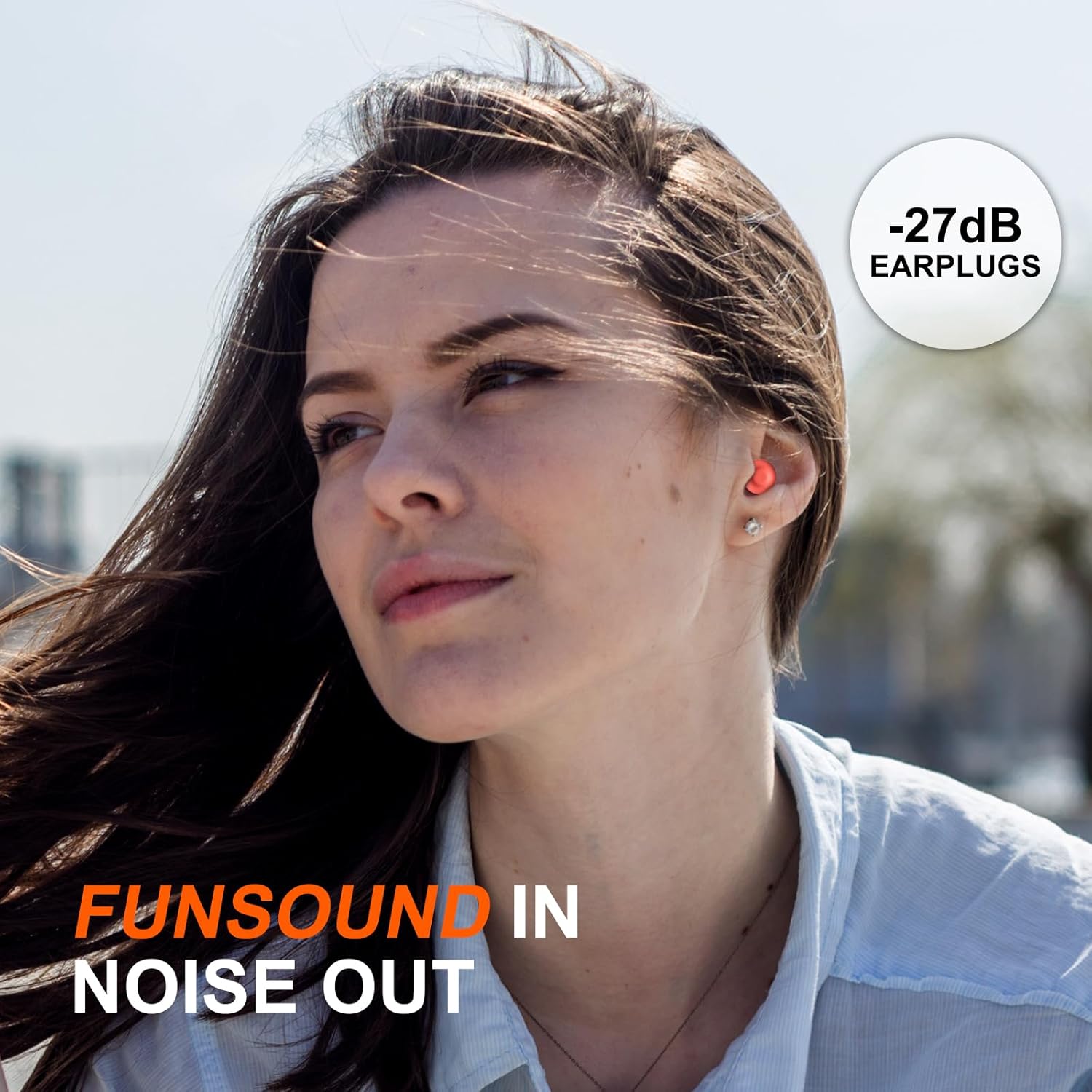 Ear Plugs for Sleeping Noise Reduction Reuseable, Concerts, Focus, Travel, Work, High Fidelity – 7 Pairs Eartips – Flexible Soft – Touch – NRR of 24 and 27 dB Noise Cancelling (Red)