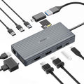 DisplayLink Docking Station Dual Monitor, Mosirui12-in-1 USB 3.0 to USB C Hub with Dual HDMI,VGA,USB3.0,Ethernet,PD120W for MacBook M1/M2/M3/M4Pro/Air Dell HP Lenovo,Windows Laptops