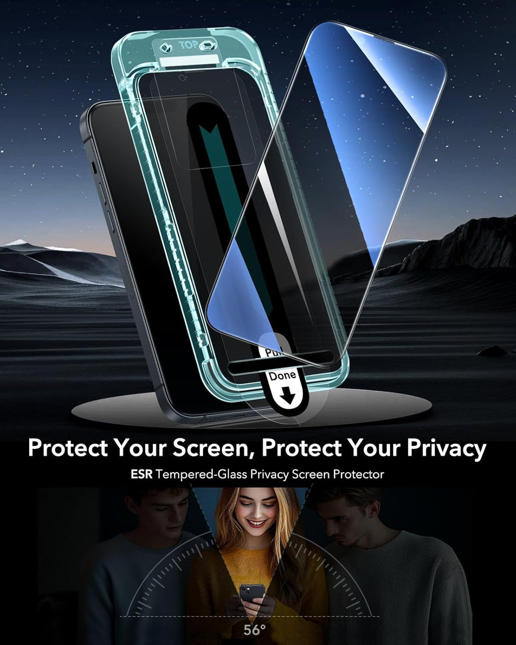 ESR 3 Pack for iPhone 13 Pro Max/iPhone 14 Plus Privacy Screen Protector, Anti-spy Tempered-Glass Privacy Screen Protector with Flawless Fit Tray