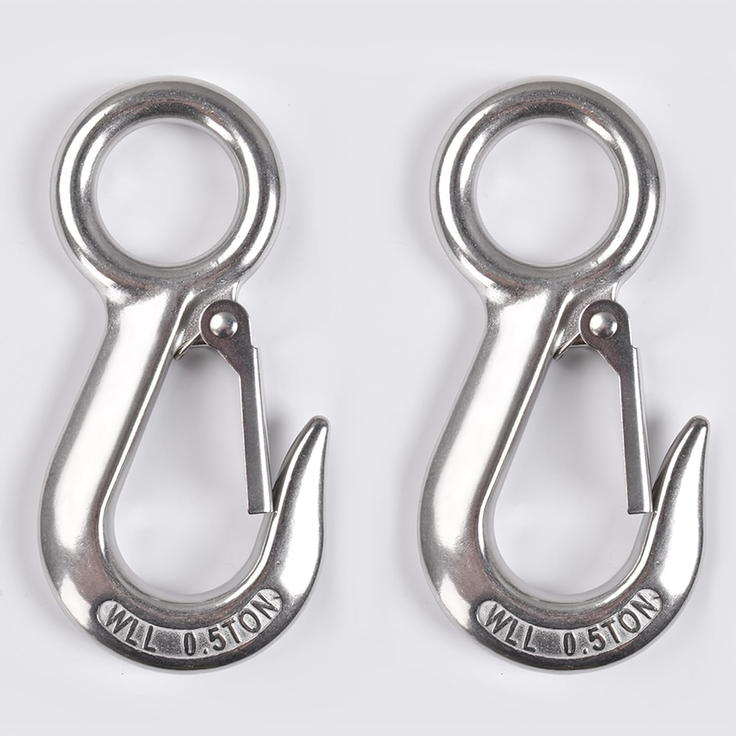 Alele 2Pack 0.5T Crane Scale Grab Hooks,Slip Hooks,Stainless Steel Lifting Hook Rigging Accessory