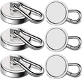 LOVIMAG Magnetic Hooks Heavy Duty, 150LBS Super Strong Magnet Hooks Magnetic Hook Cruise, Neodymium Magnets with Swivel Carabiner Hook for Hanging, Kitchen, Cruise Cabins, Grill, Tool Room-6 Pack