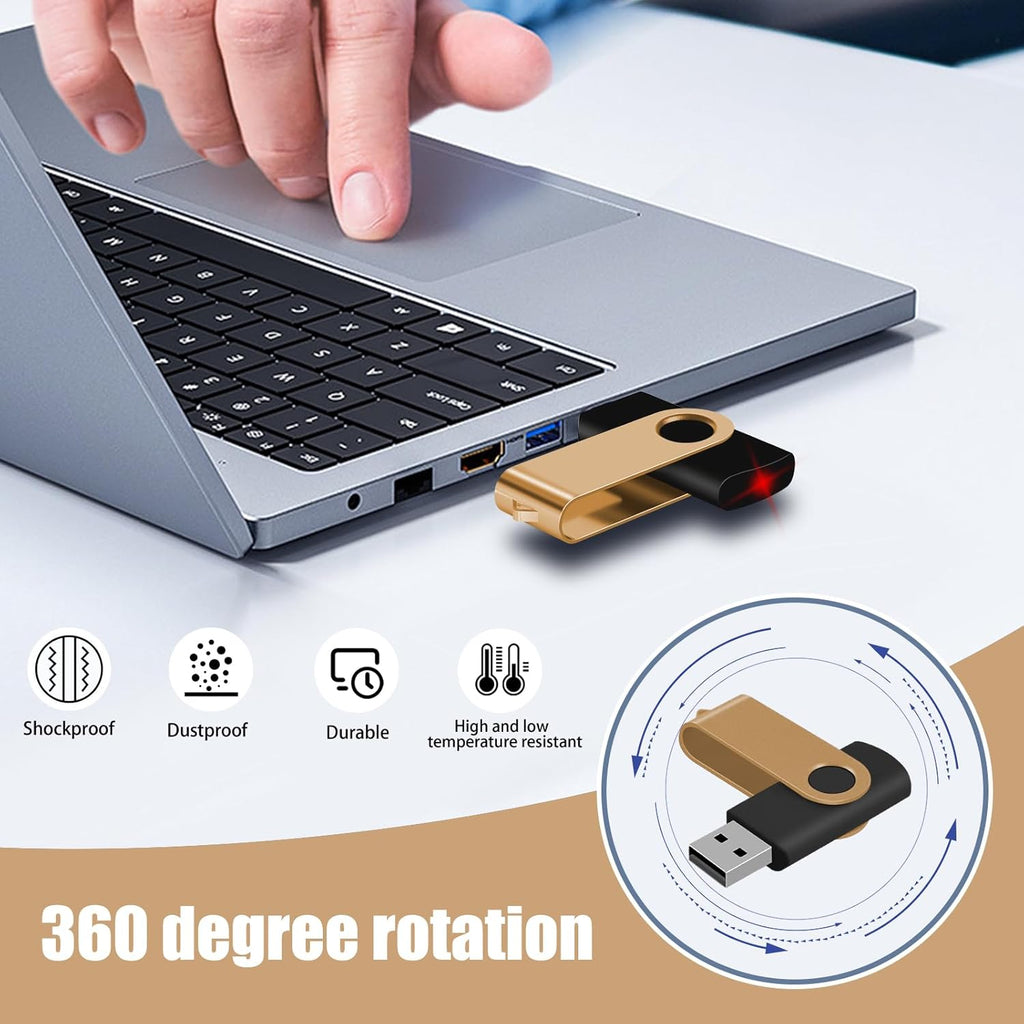 EASTBULL (Not 128GB) 128MB USB Flash Drive Bulk Thumb Drives 100 Pack with Lanyards USB 2.0 Memory Sticks Zip Drive Pen Drive for Storage and Backup Gold 100PCS 128MB