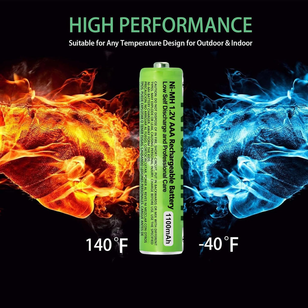 4 Pack NI-MH AAA Rechargeable Battery for Panasonic, 1.2V 1100mah AAA Rechargeable Batteries for Panasonic Cordless Phones Handset, Remote Controls, Electronics