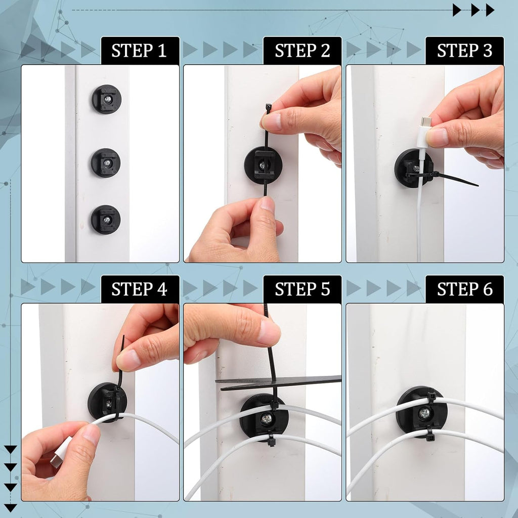 Yookeer 60 Pieces Magnetic Zip Tie Mount Multipurpose Cable Holder Magnets Magnetic Wire Management Bases with Heavy Duty Zip, Mount Nylon Cable Ties in Total (31mm)