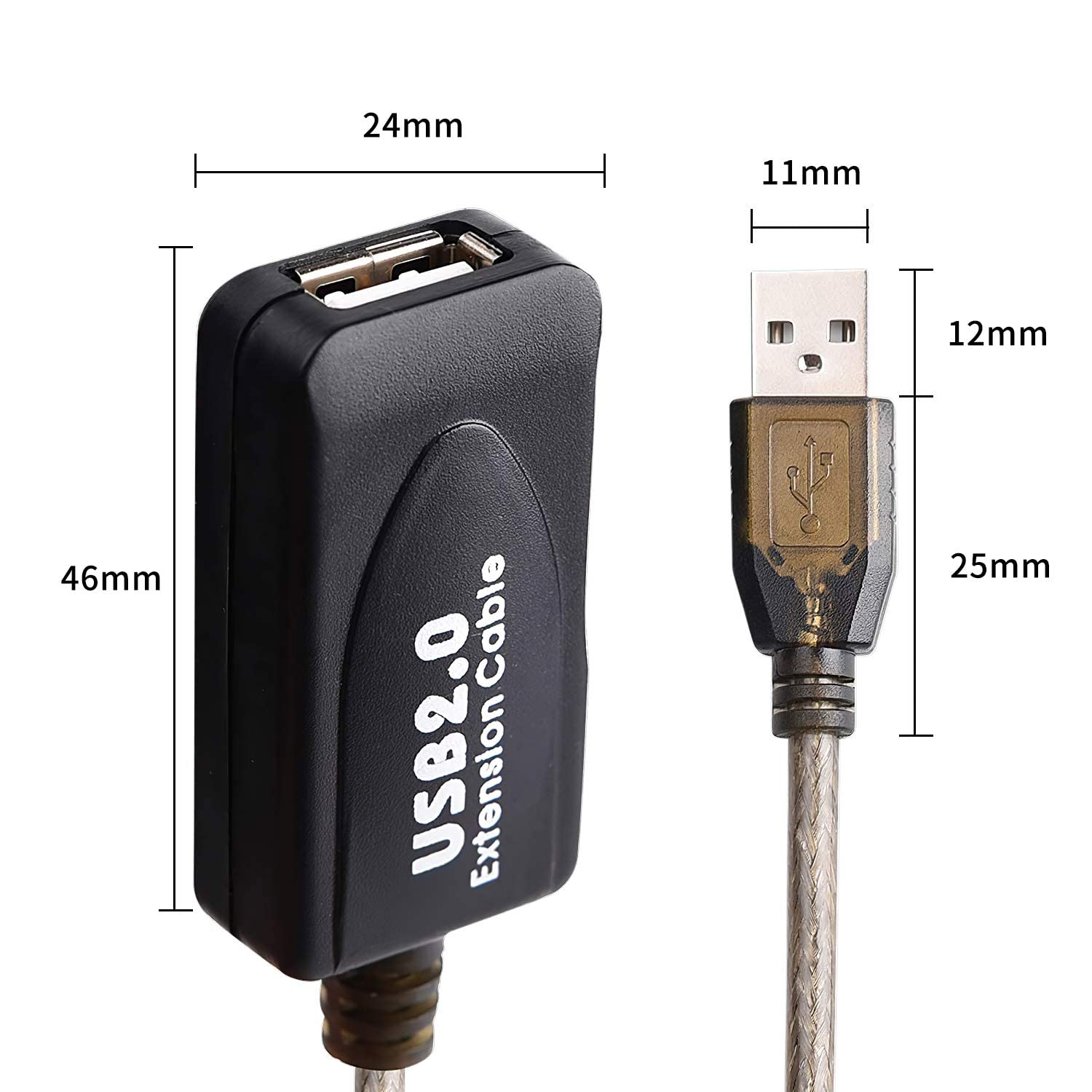 130 FT USB Extension Cable, USB 2.0 Type A Male to A Female Active Repeater Extension Cable 130 ft, High Speed 481 Mbps