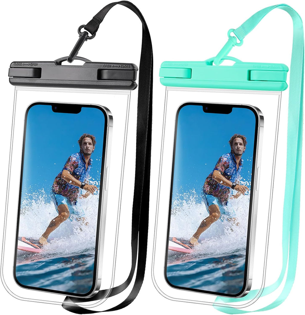 Waterproof Phone Pouch for Cruise Essentials 2025, Beach Vacation Essentials Cruise Ship Travel Must Haves, Dry Bag Case for iPhone 16 15 14 13 12 11 Plus Pro Max Galaxy Pixel - 2 Pack Clear