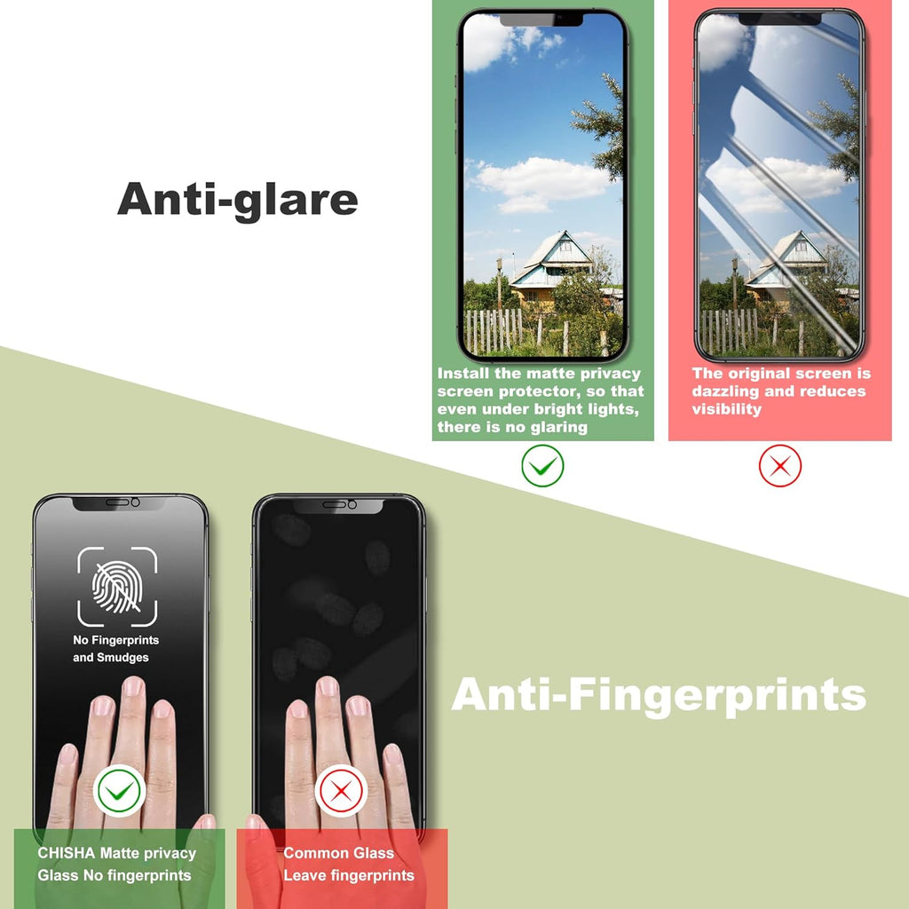 (2-Pack Matte Privacy Anti-Spy Screen Protector for iPhone 11/XR (6.1-Inch),9H Tempered Glass,Anti-Glare,Full Coverage,Anti-Fingerprint,Auto Dust Removal,Bubble-Free