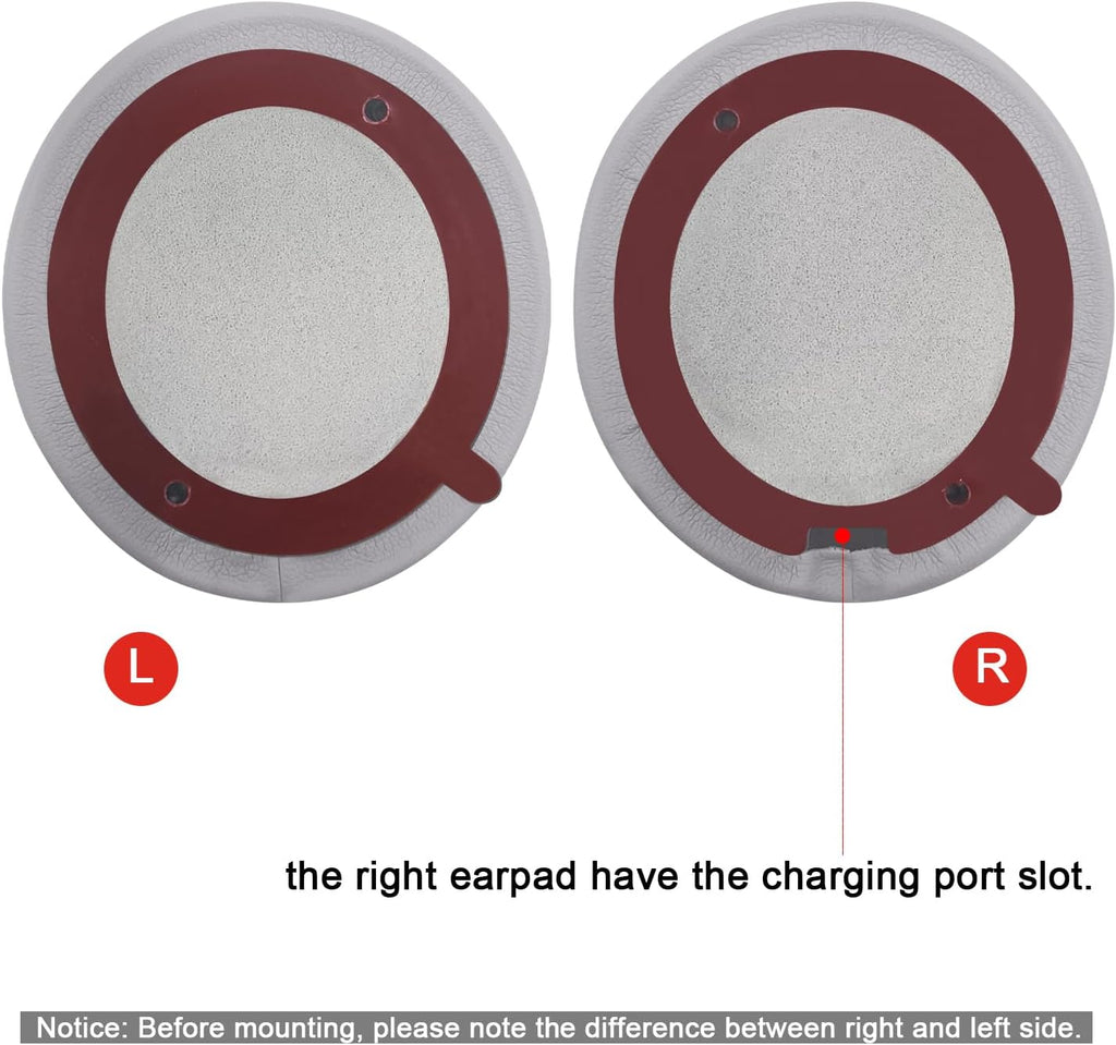 Replacement Ear Pads for Beats Solo 2 & Solo 3 Wireless On-Ear Headphones, Ear Cushions, Headset Earpads, Ear Cups Cover with Soft Protein Leather (Grey)