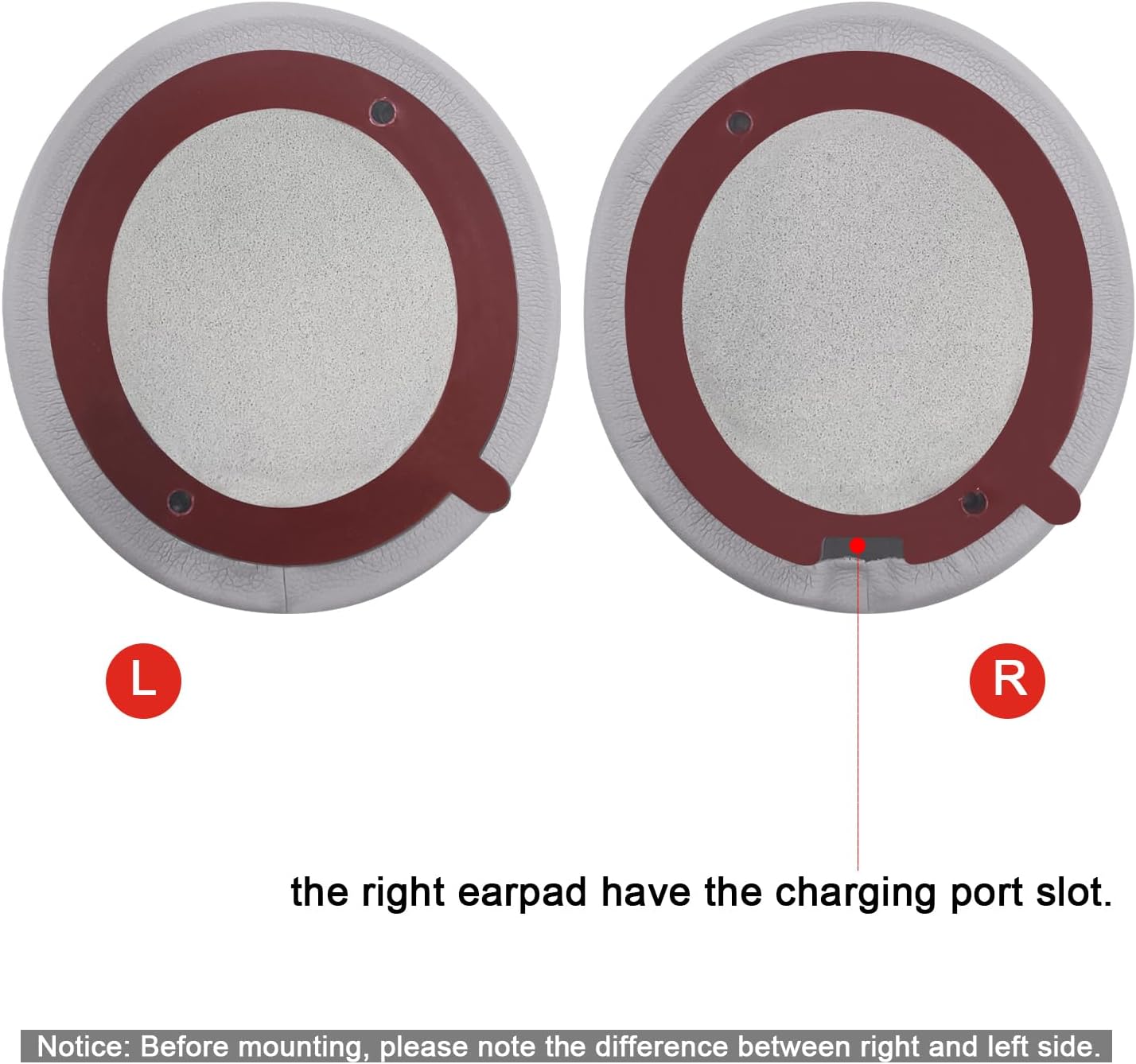 Replacement Ear Pads for Beats Solo 2 & Solo 3 Wireless On-Ear Headphones, Ear Cushions, Headset Earpads, Ear Cups Cover with Soft Protein Leather (Grey)