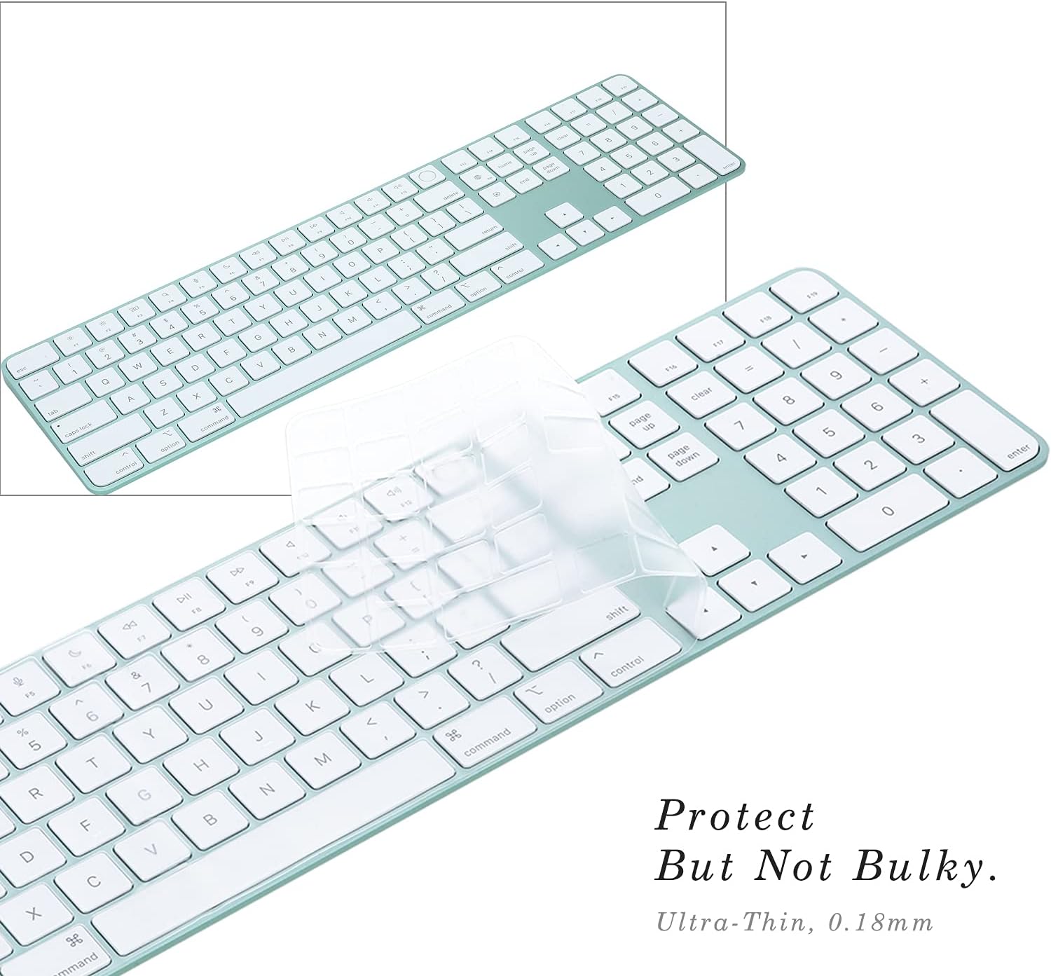 [Not for 2024 Release A3119] Keyboard Cover for iMac Magic Keyboard (Model A2520, Touch ID, with Numeric Key) - Ultra Thin, Protective and Clear Keyboard Cover Protector Skin