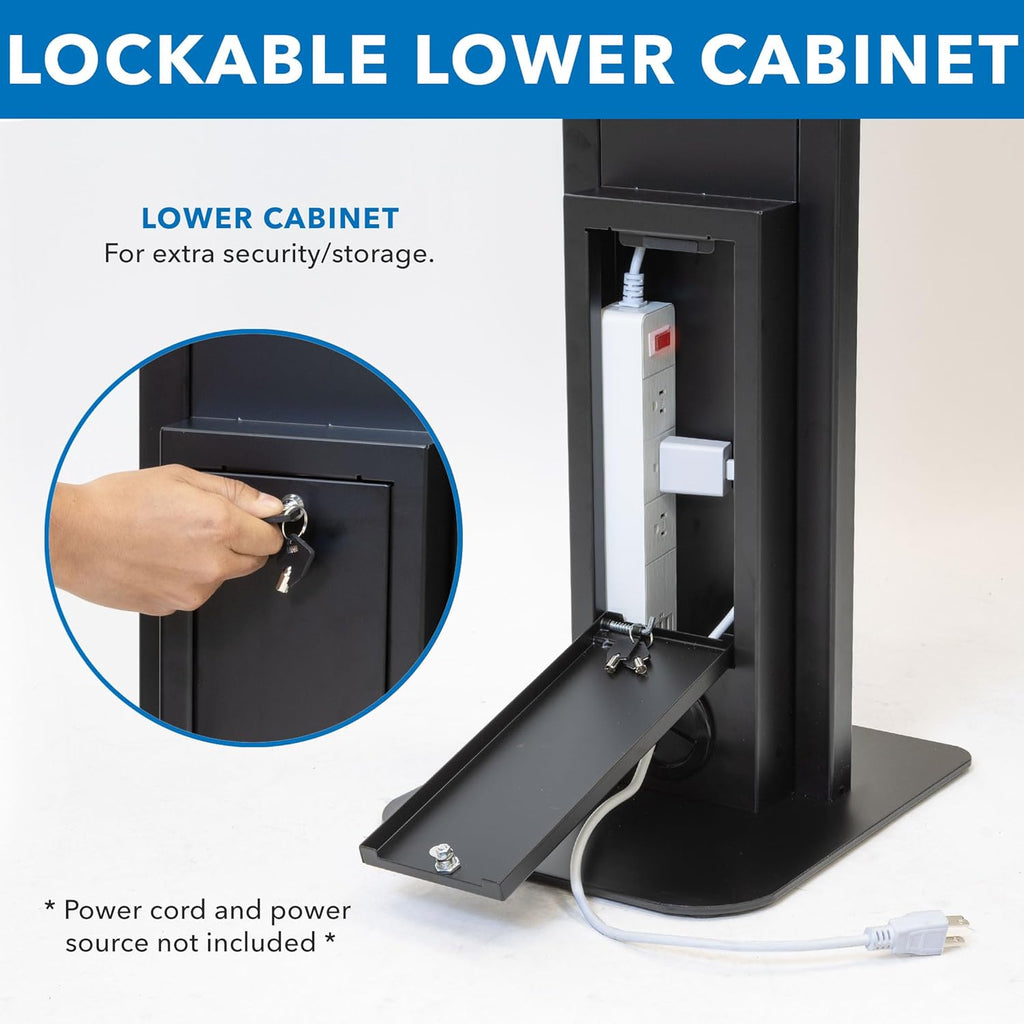 Mount-It! Anti-Theft Tablet Floor Stand Kiosk, Commercial Floor Kiosk with Universal Enclosure, Locking Tablet Mount Stand for iPad Gen 7-10, Pro, Air, 10.2 inch, 10.9 inch