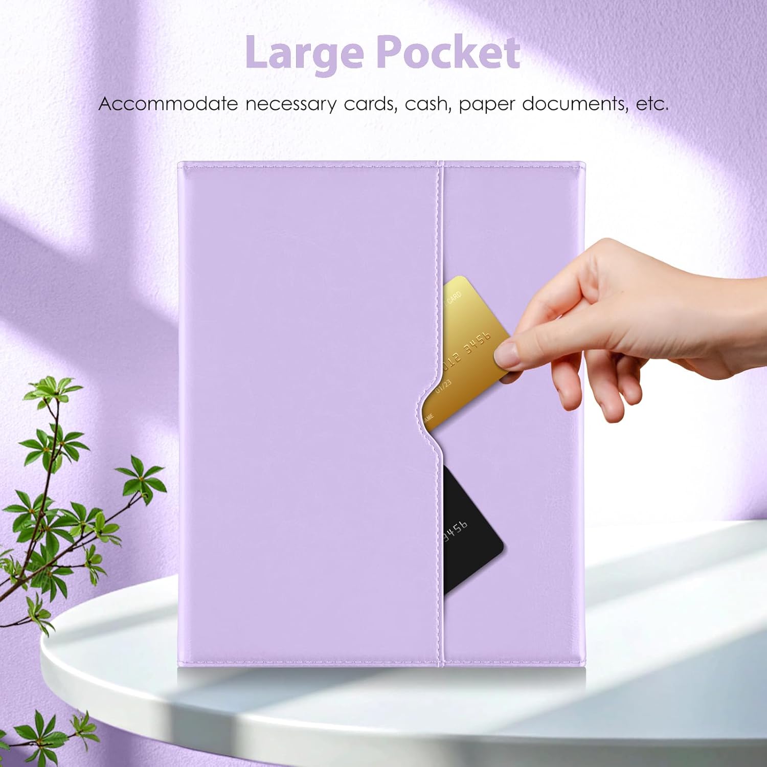 DTTO for iPad 11th (A16)/ 10th Generation Case with Keyboard (2025/2022), 7 Colors Backlit Wireless Detachable Keyboard Leather Folio Cover with Pencil Holder & Pocket, Lavender