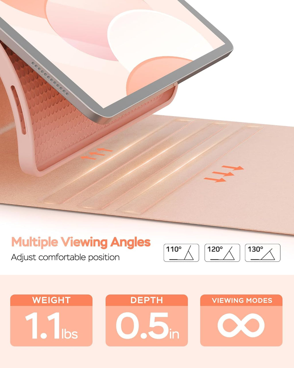 Folio Keyboard Case for iPad 10th Gen 10.9 inch (2022) and iPad 11th (A16, 2025), Magnetic Wireless Detachable Keyboard, 7-Color Backlight, Thin & Light, Pencil Holder (Pink)