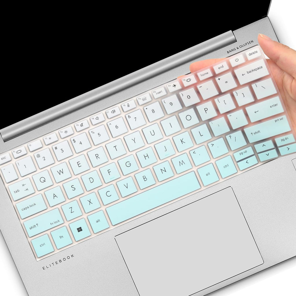 Keyboard Cover for HP EliteBook 830 835 840 845 1040 G9 G10 2023 2022 13.3 14 inch Laptop Accessories Keyboard Protective Skin (Not fit 840 845 1040 G8 G7 G6 G5 G4 G3)-OmbreMint