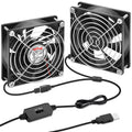 2 Packs Wathai 92mm x 25mm 90mm 5V USB Fan for Receiver AV cabint Game Console PC Laptop TV Box Projector Router Cooling
