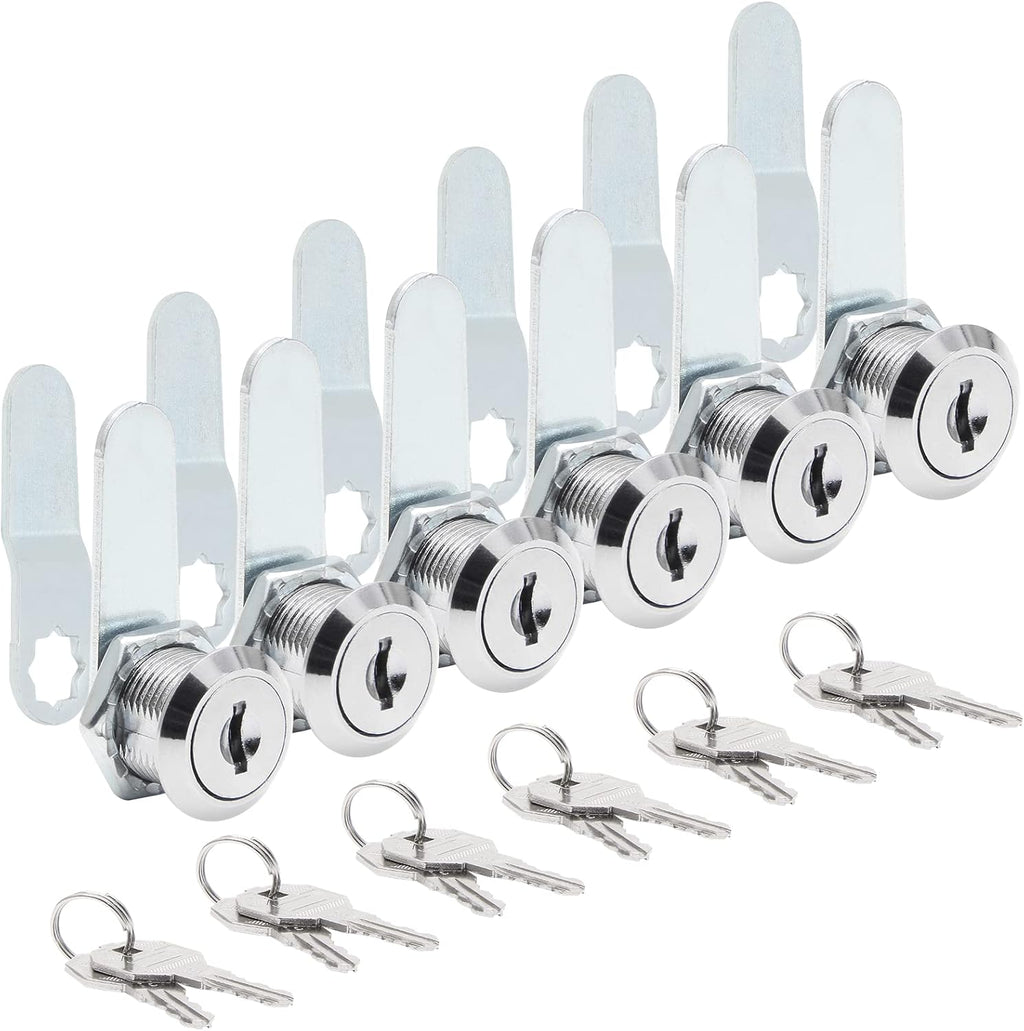 Uenhoy 6 Pack Cam Locks Keyed Alike, 5/8" (16mm) Set for Drawers, Mailbox, Tool Box, RV, File Cabinet Locks with Keys