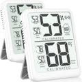 Antonki 2-Pack Room Thermometer, Digital Small Hygrometer Indoor Thermometer Humidity Gauge, Temperature Humidity Meter with Max/Min Record Monitor Sensor for Home, Plants - Battery Included