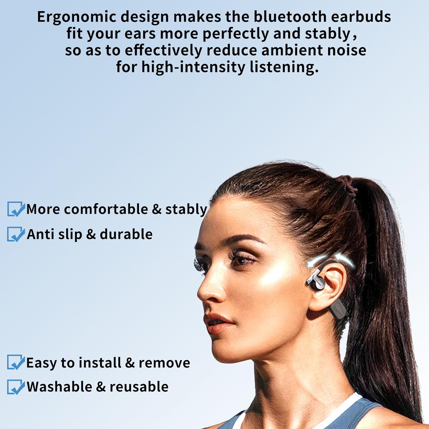 Earbud Tips Ear Bud Tips Soft Anti Slip Washable and Reusable Silicone Replacement Earbud Tips Fit Most in-Ear Earbuds(Inner Hole 3.8mm -5.1mm) 18pcs S M L