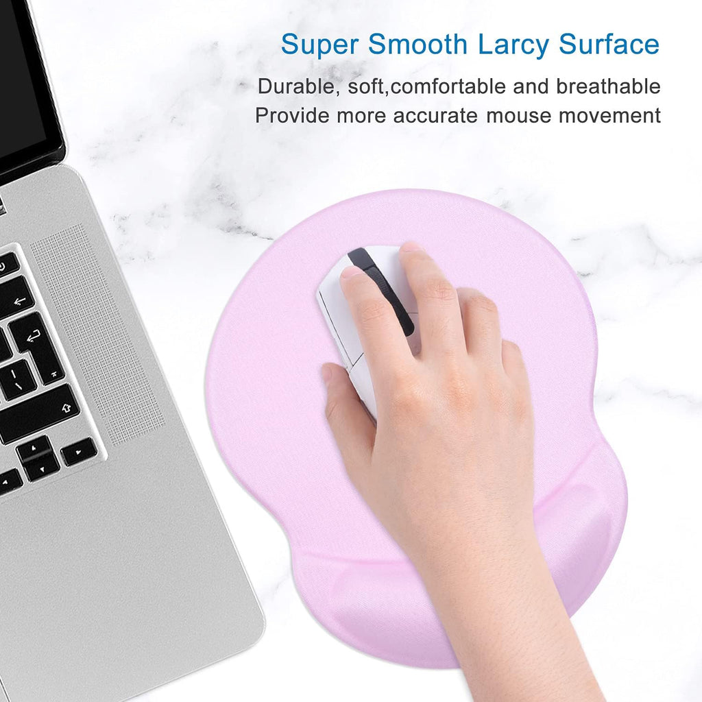 ITNRSIIET Ergonomic Mouse Pad with Gel Wrist Support Small Wrist Rest Smooth Surface Non-Slip PU Base Comfortable Office Supplies Pain Relief, 8.7 x 7.2 inches, Purple